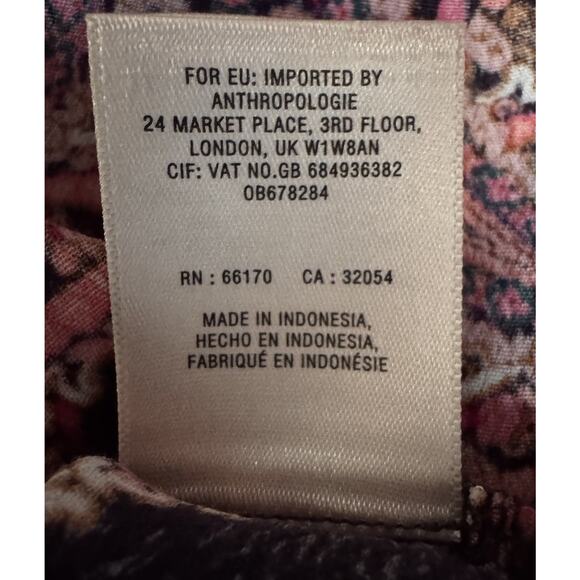 Anthropologie Maeve Boho Paisley Mini Dress Sz Large Smocked Tunic Hippie Chic - Picture 10 of 10